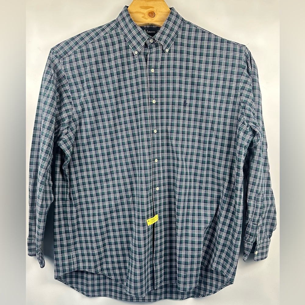 RALPH LAUREN‎ Blake Shirt Green Plaid Size XL